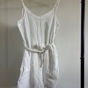 Vitamin A White Textured Tie-Waist Romper Small – Summer Beach Cover Up